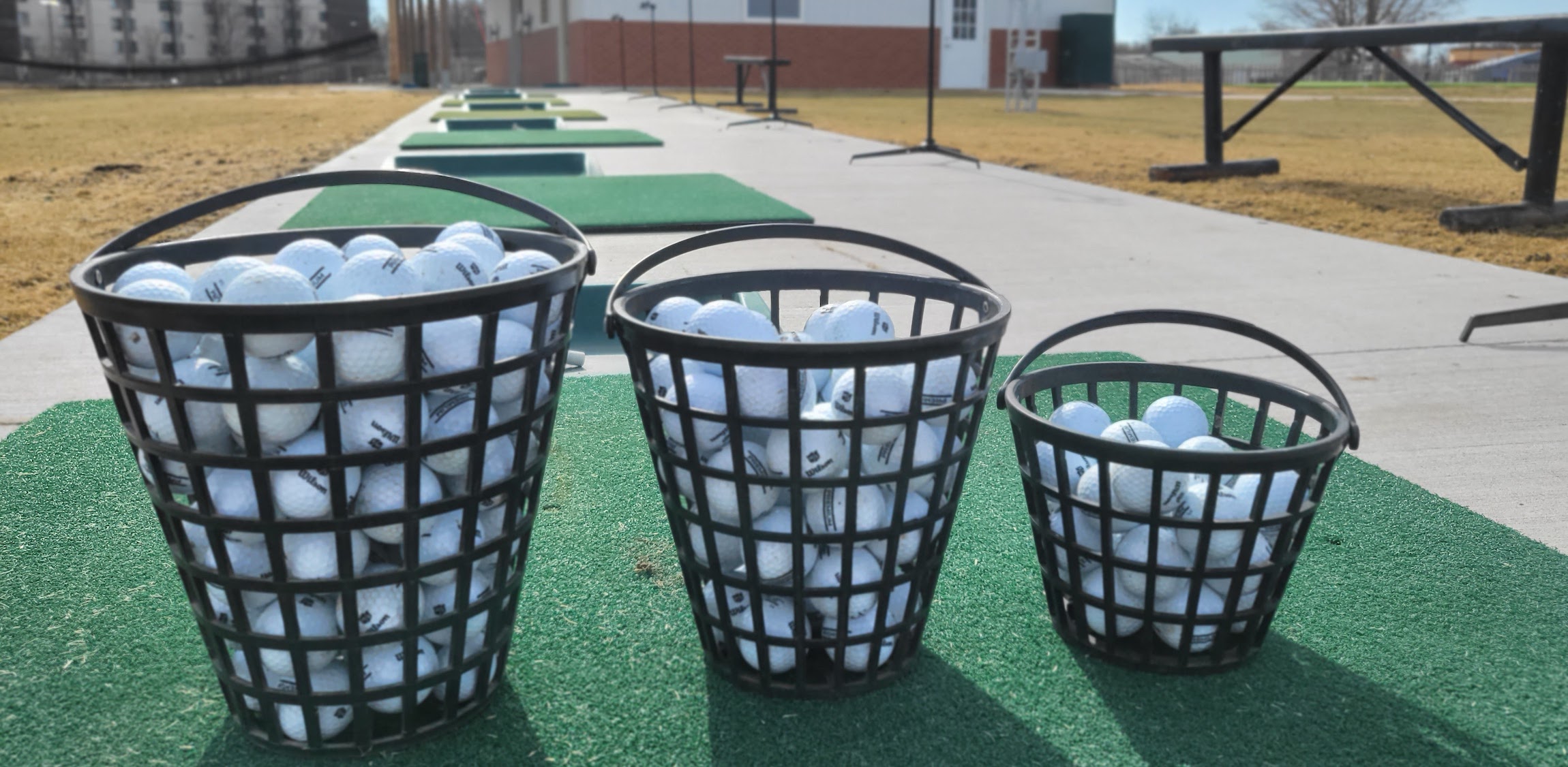 baskets of golf balls