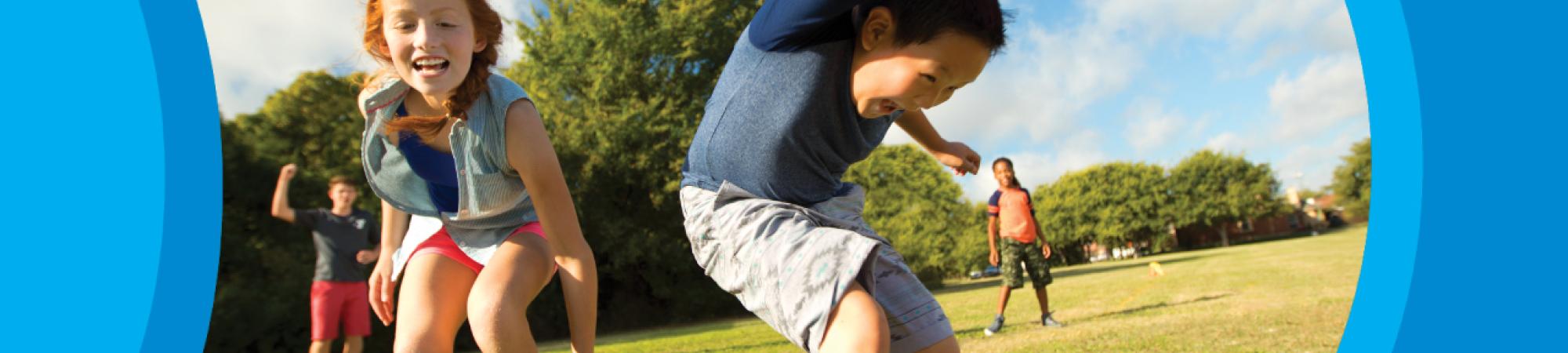 Children playing Capture the Flag